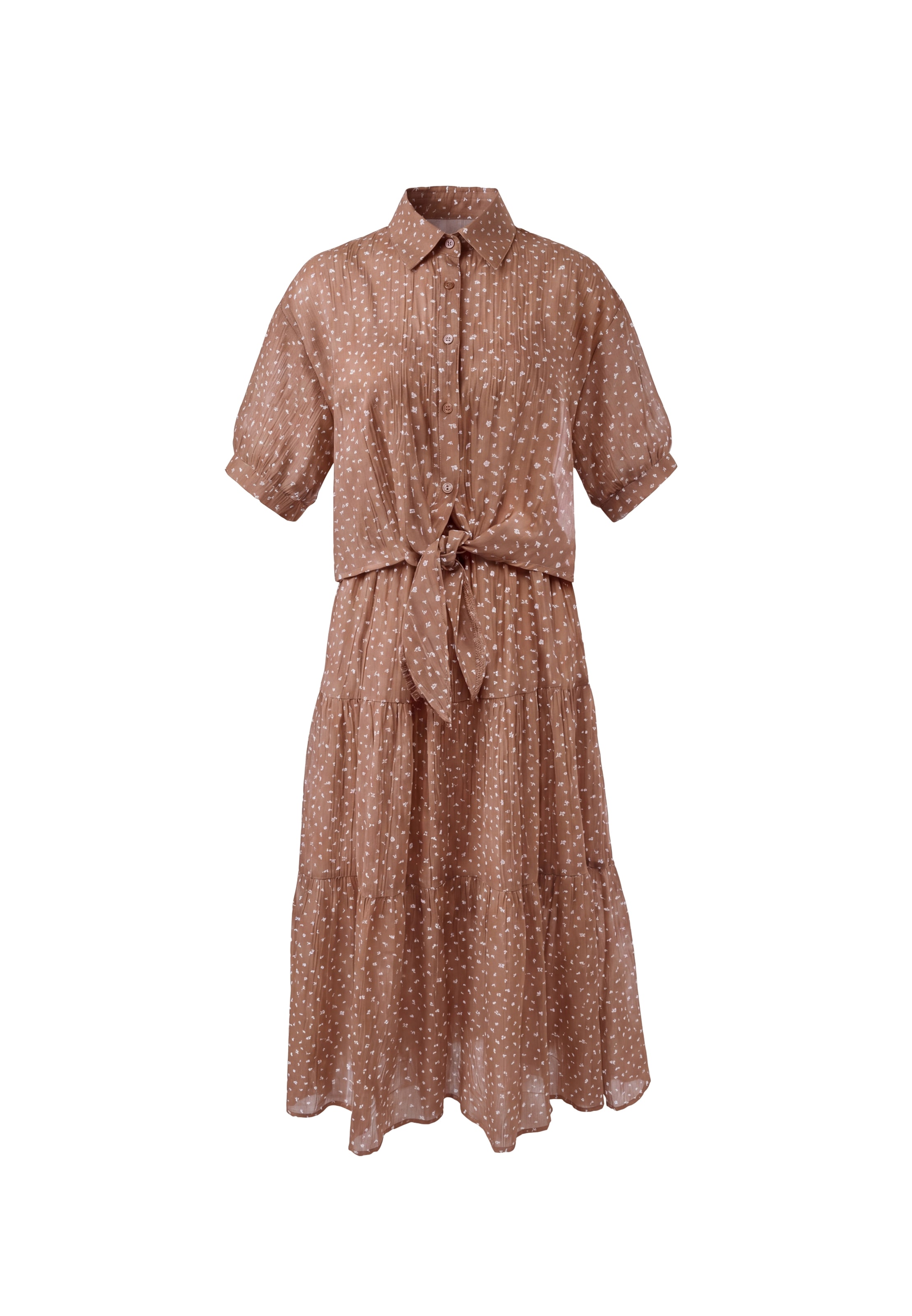 Usha - Vestido en marrón: frente