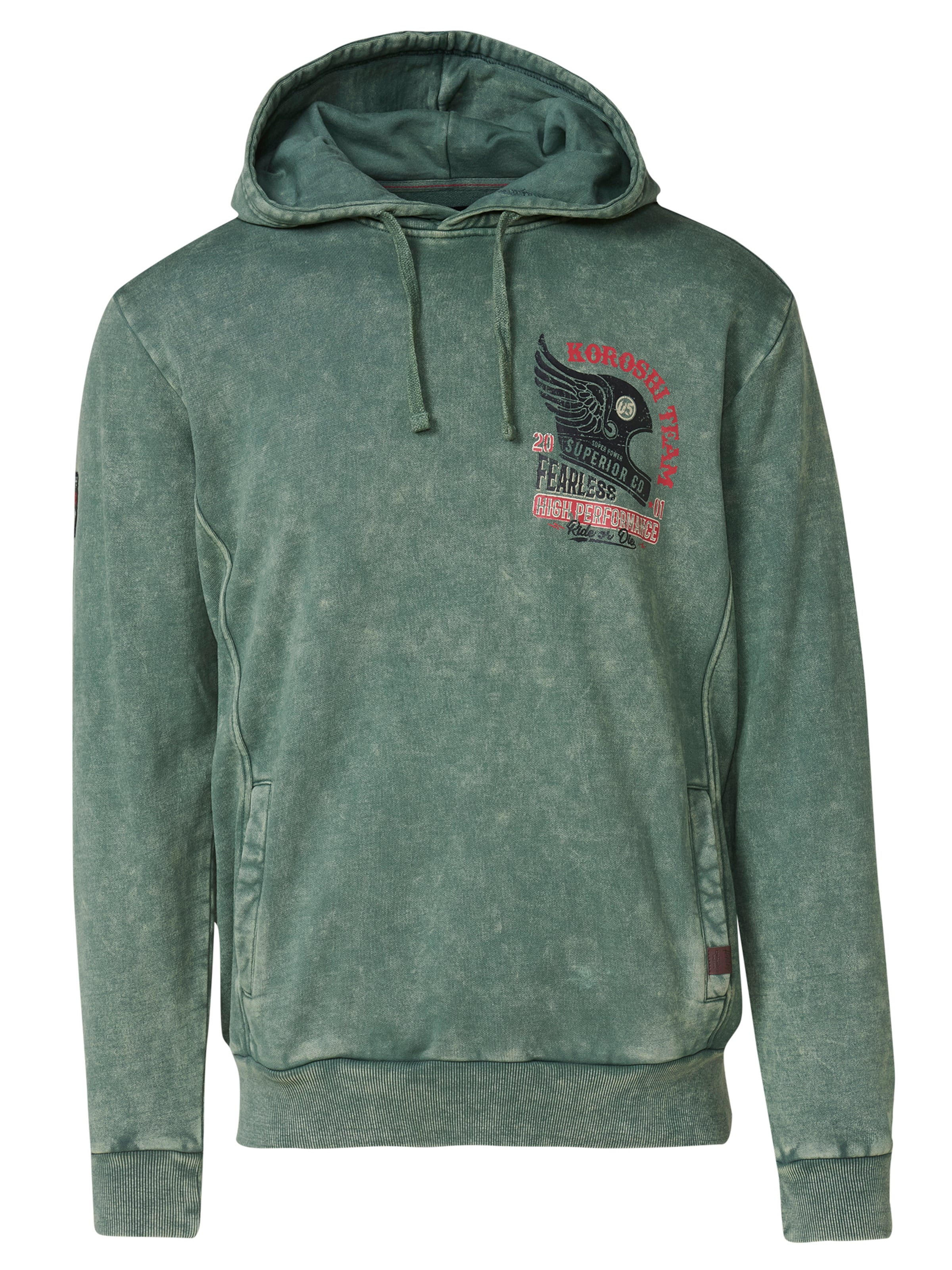 KOROSHI Sweatshirt in Reed / Red / Black / Off white, Item view