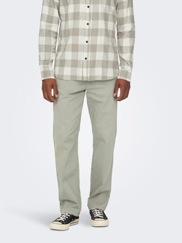 Only & Sons - Regular Calças chino 'EDGE' em verde: frente