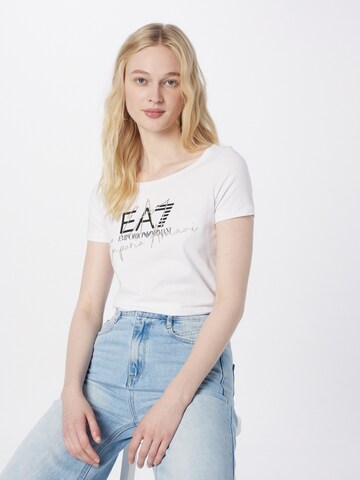 Tricou de la EA7 Emporio Armani pe alb: față