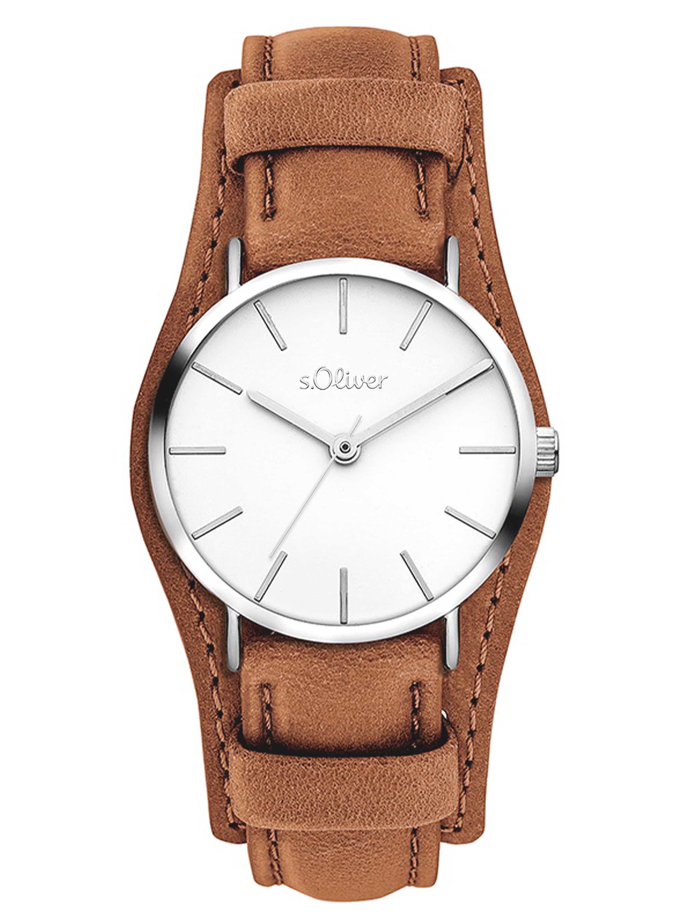 s.Oliver Analog Watch in Brown: front