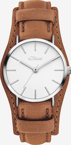 s.Oliver Analog Watch in Brown: front