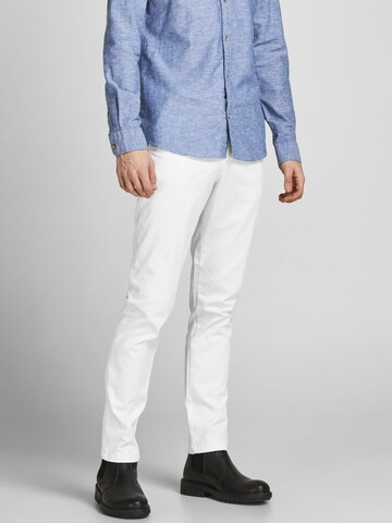 JACK & JONES Slim fit Chino trousers 'JJIMarco JJBowie' in White: front