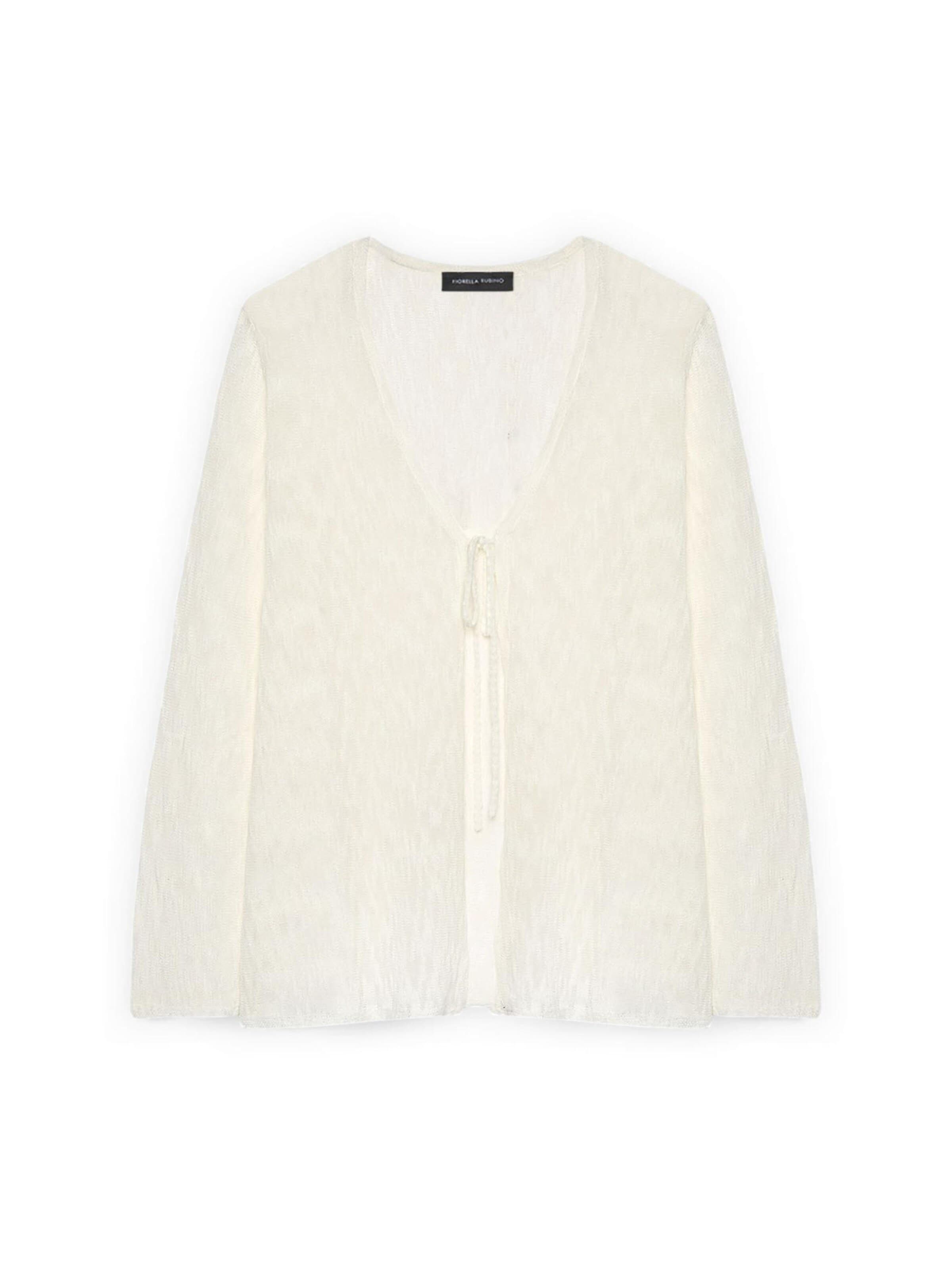 Cardigan Fiorella Rubino en blanc : devant