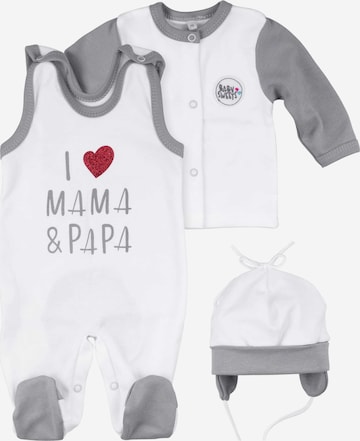 Baby Sweets Set ' I love Mama & Papa ' in White: front