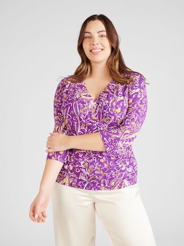 Lauren Ralph Lauren Plus T-shirt 'ALAYJA' i lila: framsida