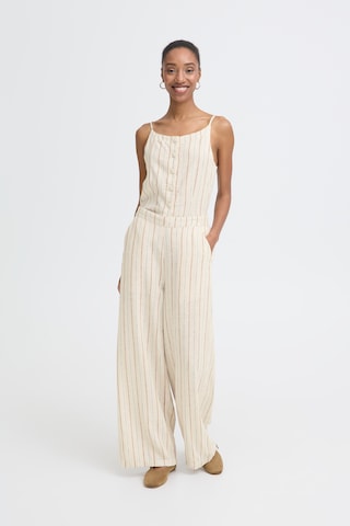 ICHI Wide Leg Bukser i beige