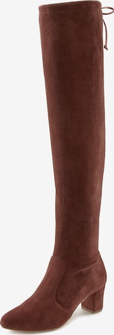 LASCANA Over the Knee Boots in Brown: front