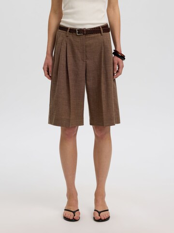 SELECTED Regular Broek in Bruin: voorkant