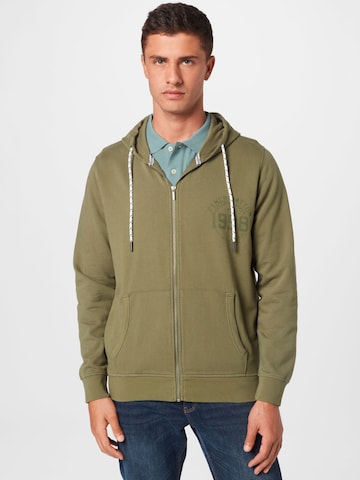 FYNCH-HATTON Zip-Up Hoodie in Green: front