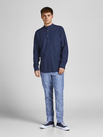 JACK & JONES Slim fit Button Up Shirt 'Summer' in Blue