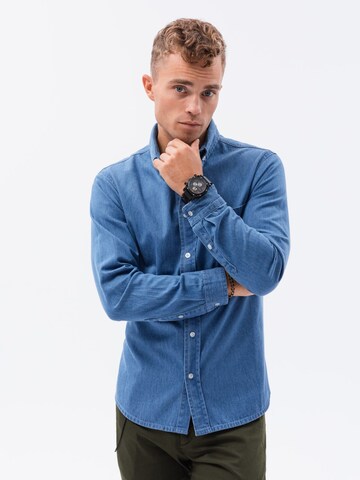 Ombre Slim Fit Hemd 'K568' in Blau