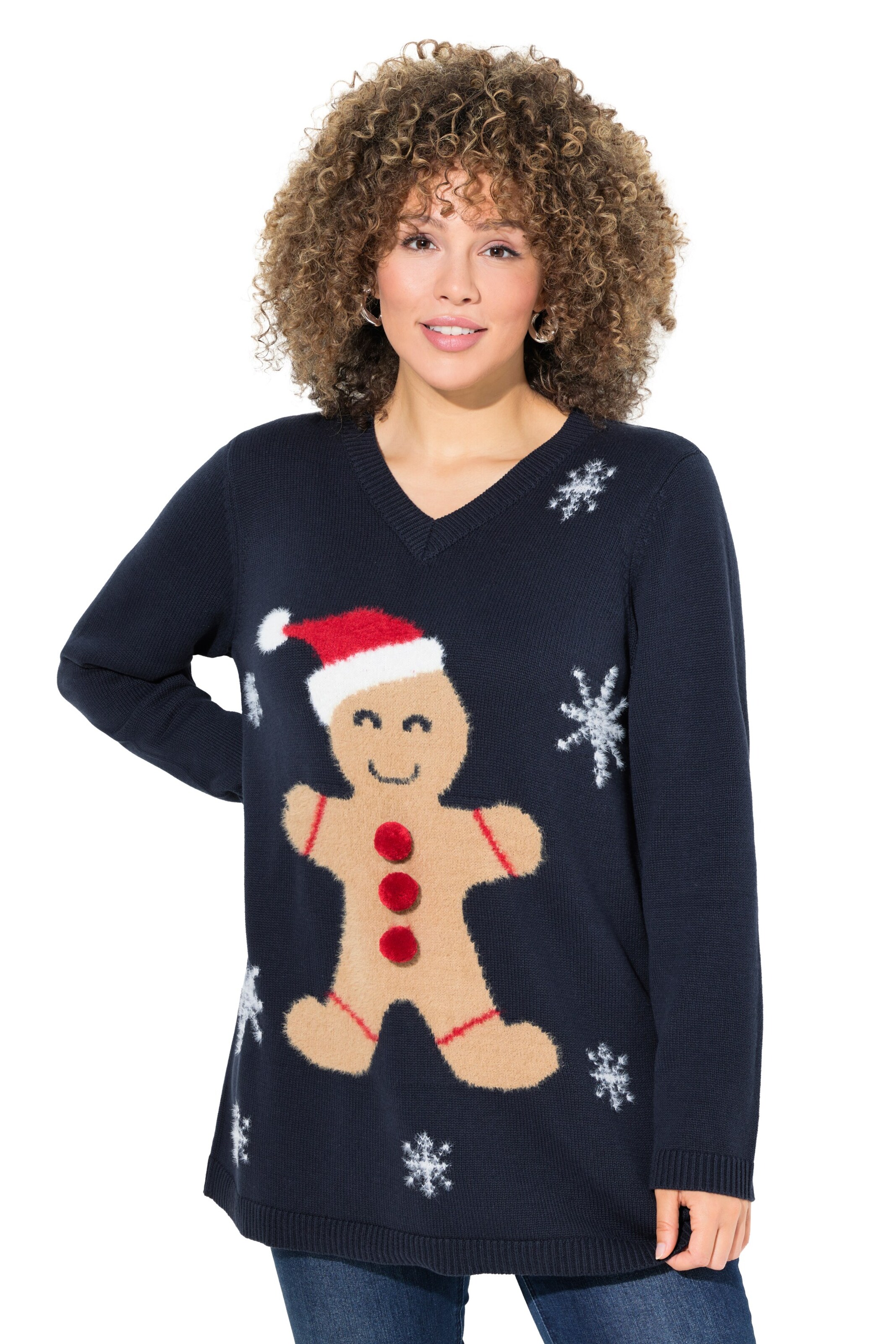 Ulla Popken Trui in Blauw: voorkant