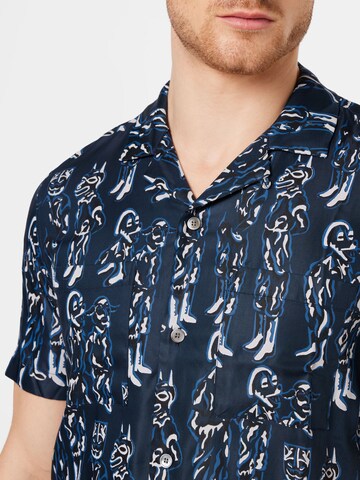 WOOD WOOD - Ajuste estrecho Camisa 'Brandon' en azul