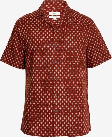 Marks & Spencer Regular fit Button Up Shirt in Brown: front
