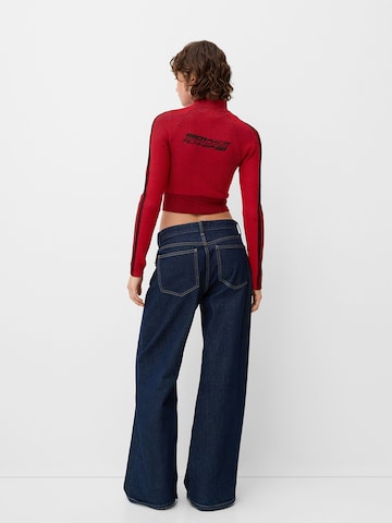 Bershka Knit cardigan in Red