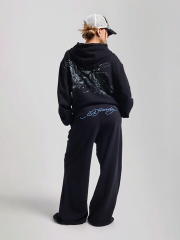 Ed Hardy Wide leg Παντελόνι 'Flying Eagle' σε μαύρο