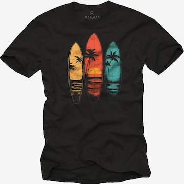MAKAYA Shirt 'Sufboards' in Black: front