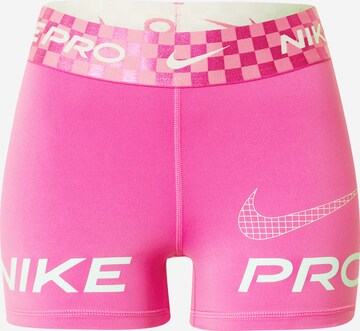 Skinny Pantalon de sport NIKE en rose : devant