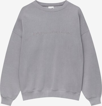 Pull&Bear Sweatshirt in Grijs: voorkant