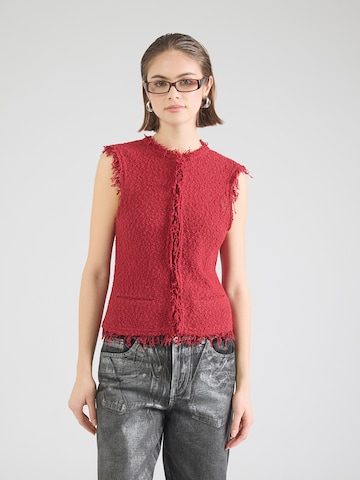 IRO Pleten brezrokavnik 'Shanny' | rdeča barva: sprednja stran