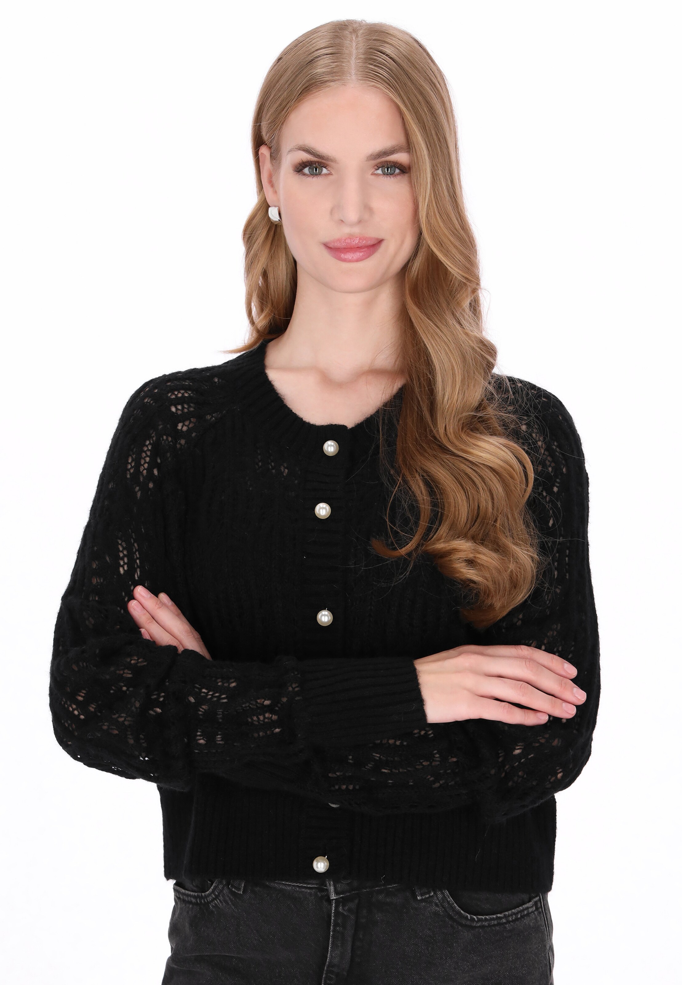 Cardigan 'Vintage' DreiMaster Vintage en noir : devant