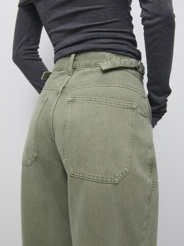 Wide Leg Jean Pull&Bear en vert