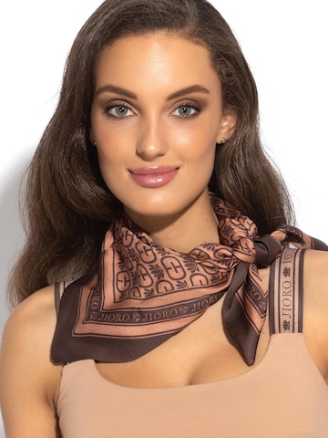 JIORO Scarf 'MOUSSE LOGO' in Brown