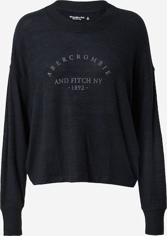 Abercrombie & Fitch Тениска в черно: отпред