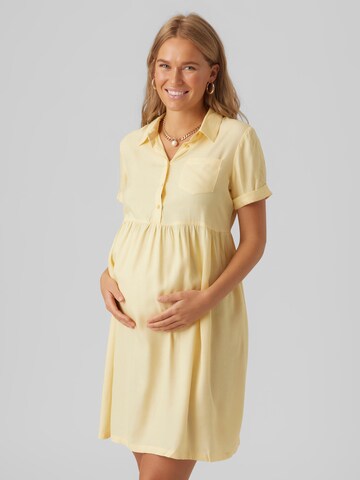 MAMALICIOUS Skjortklänning 'MELANI LIA' i gul: framsida