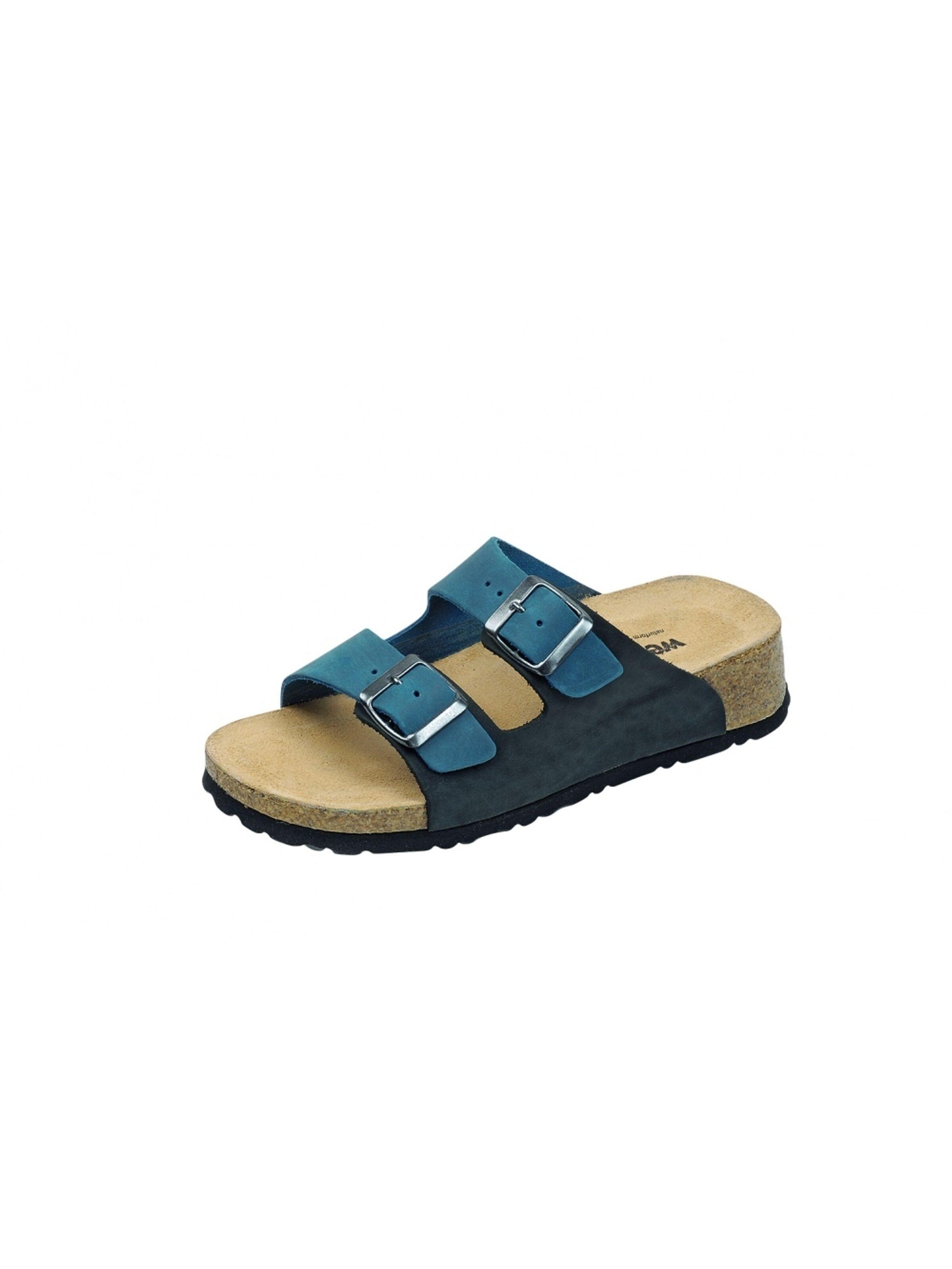 Weeger Sandals 'Keil-Pantolette Art. 41121-31' in Blue: front