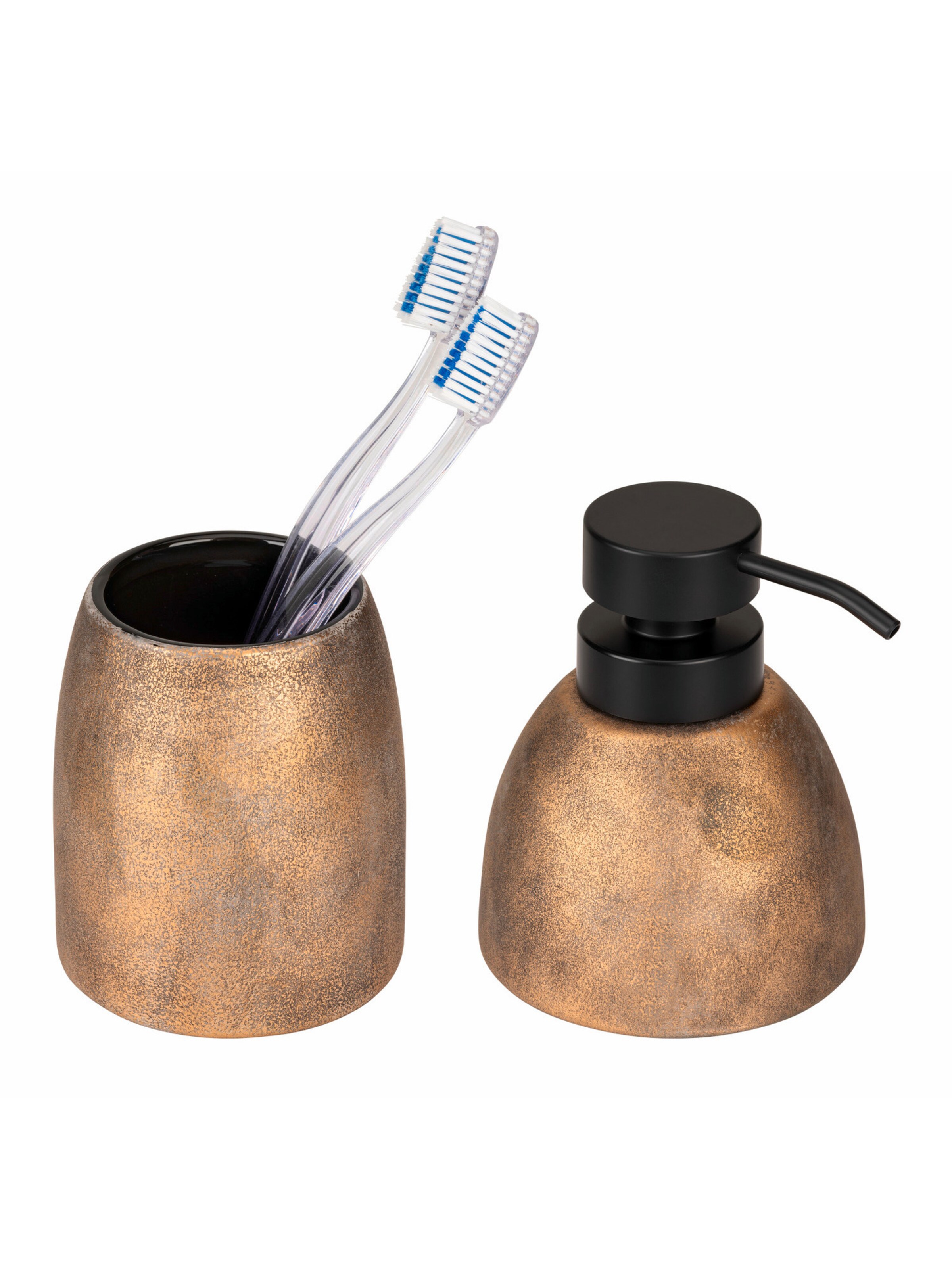 Wenko Bathroom Set 'Tremea' in Bronze