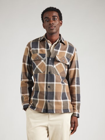 Coupe regular Chemise 'JPRRAYLE' JACK & JONES en marron : devant