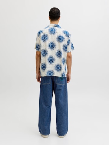 JACK & JONES Wide leg Jeans 'JJIDave JJJax' in Blauw