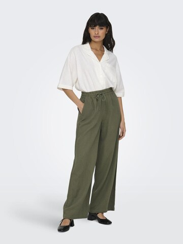 JDY Wide leg Trousers 'Say' in Green