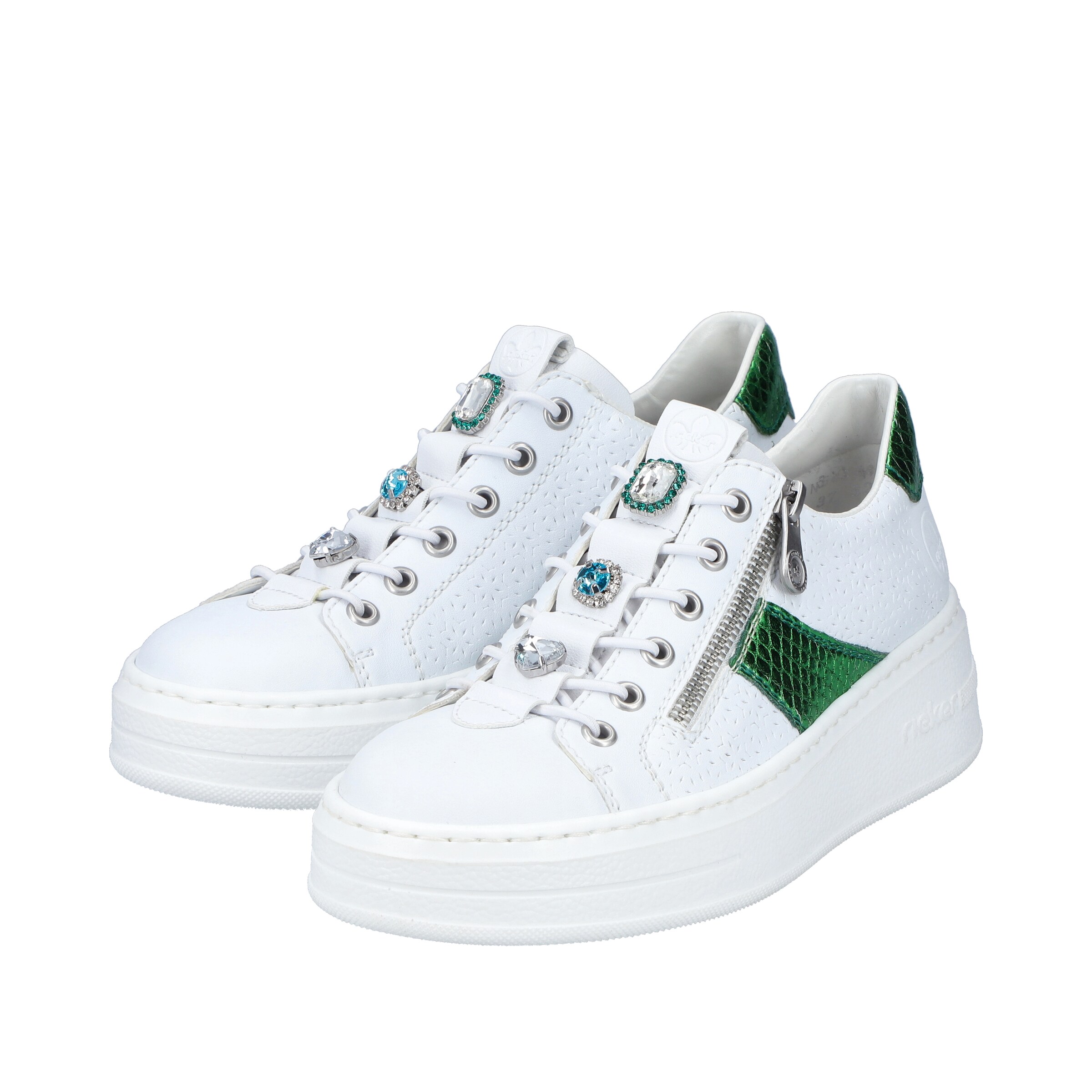 Baskets basses 'N5455' Rieker en blanc