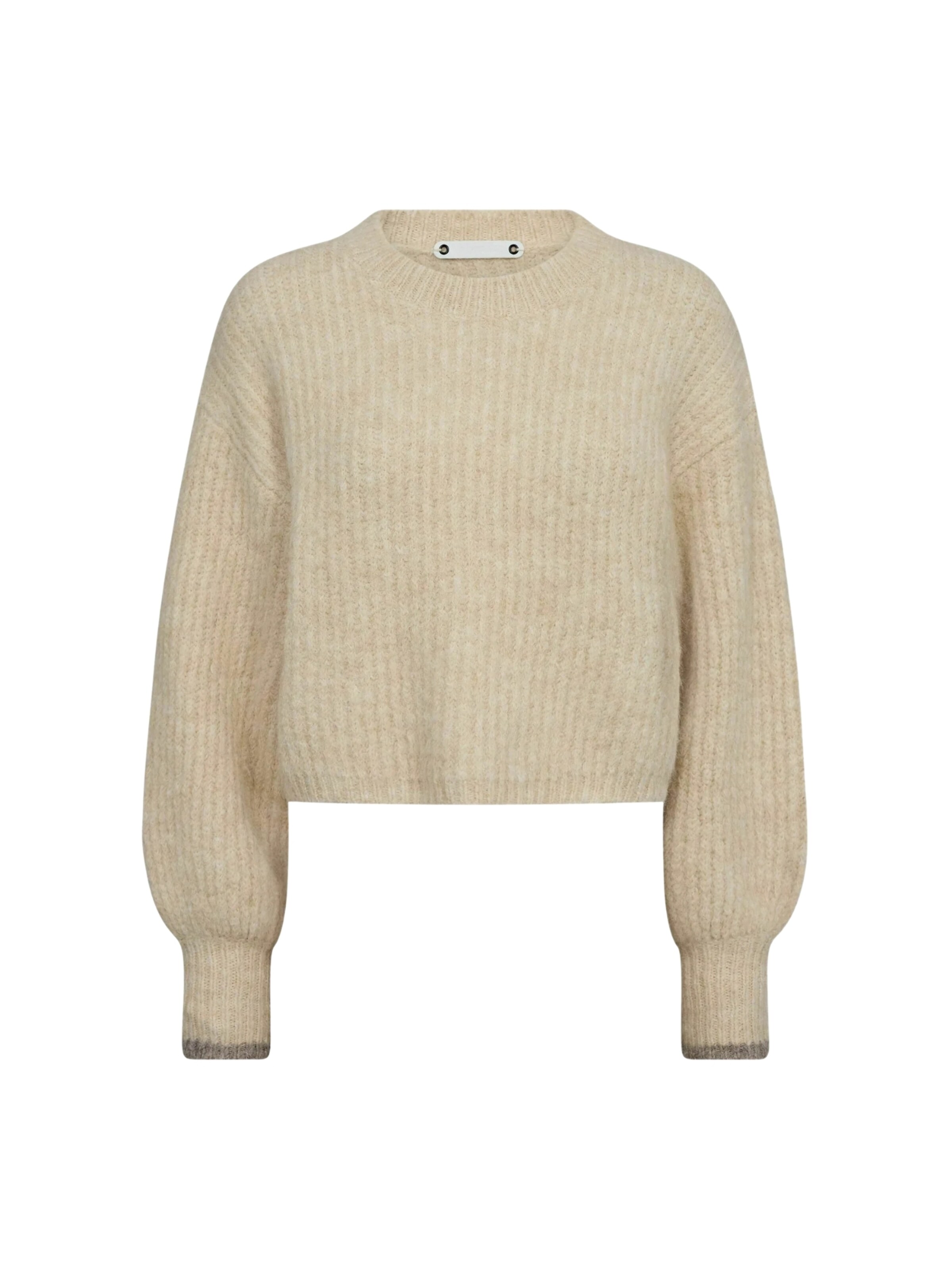 Pull-over 'Coralie' co'couture en beige : devant