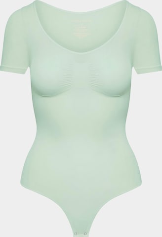 cfab (formerly creamy fabrics) Shapingbody 'T-Shirt Bodysuit Sculpting Shapewear mit String' i grön: framsida