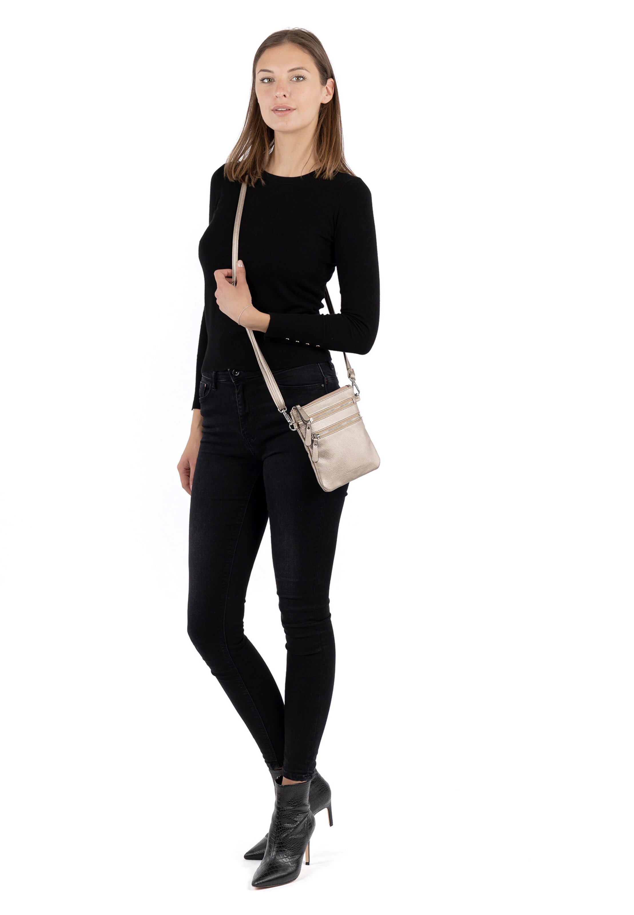 Emily & Noah Skuldertaske 'Emma' i grå: forside