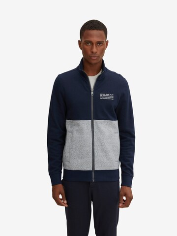 TOM TAILOR Zip-Up Hoodie in Blue: front