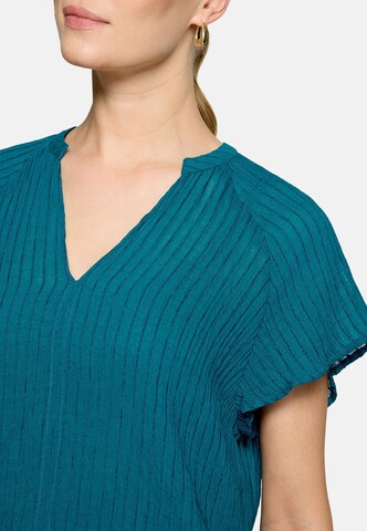 zero Bluse mit V-Ausschnitt in Blau