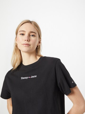 Tommy Jeans Shirt 'Serif Linear' in Zwart