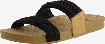 REEF Beach & Pool Shoes in Black: front