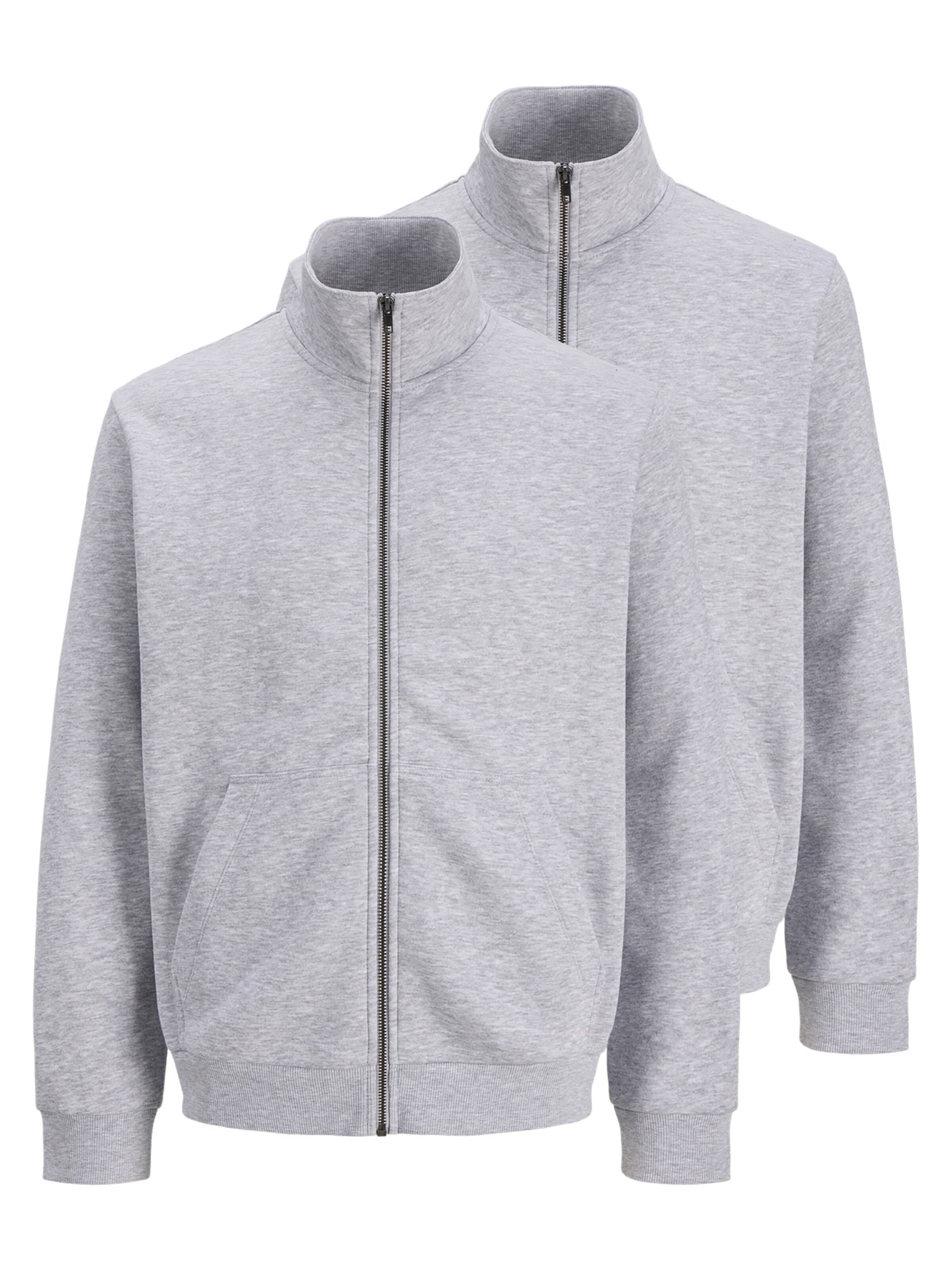 JACK & JONES Sweatjacke 'Bradley'‌‌‌ in Grau: Vorderseite