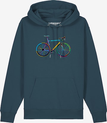 Watapparel Sweatshirt ' Fahrrad by night ' in Blau: Vorderseite