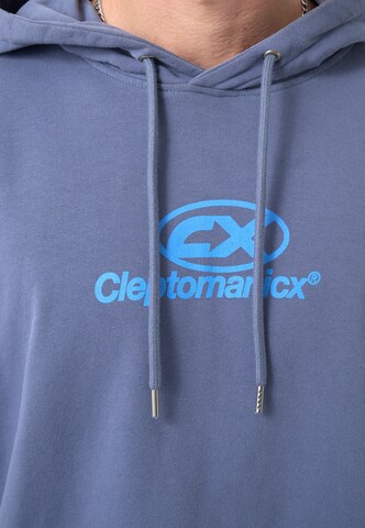 Cleptomanicx Sweatshirt 'Classic Hooded Delivering' in Blau