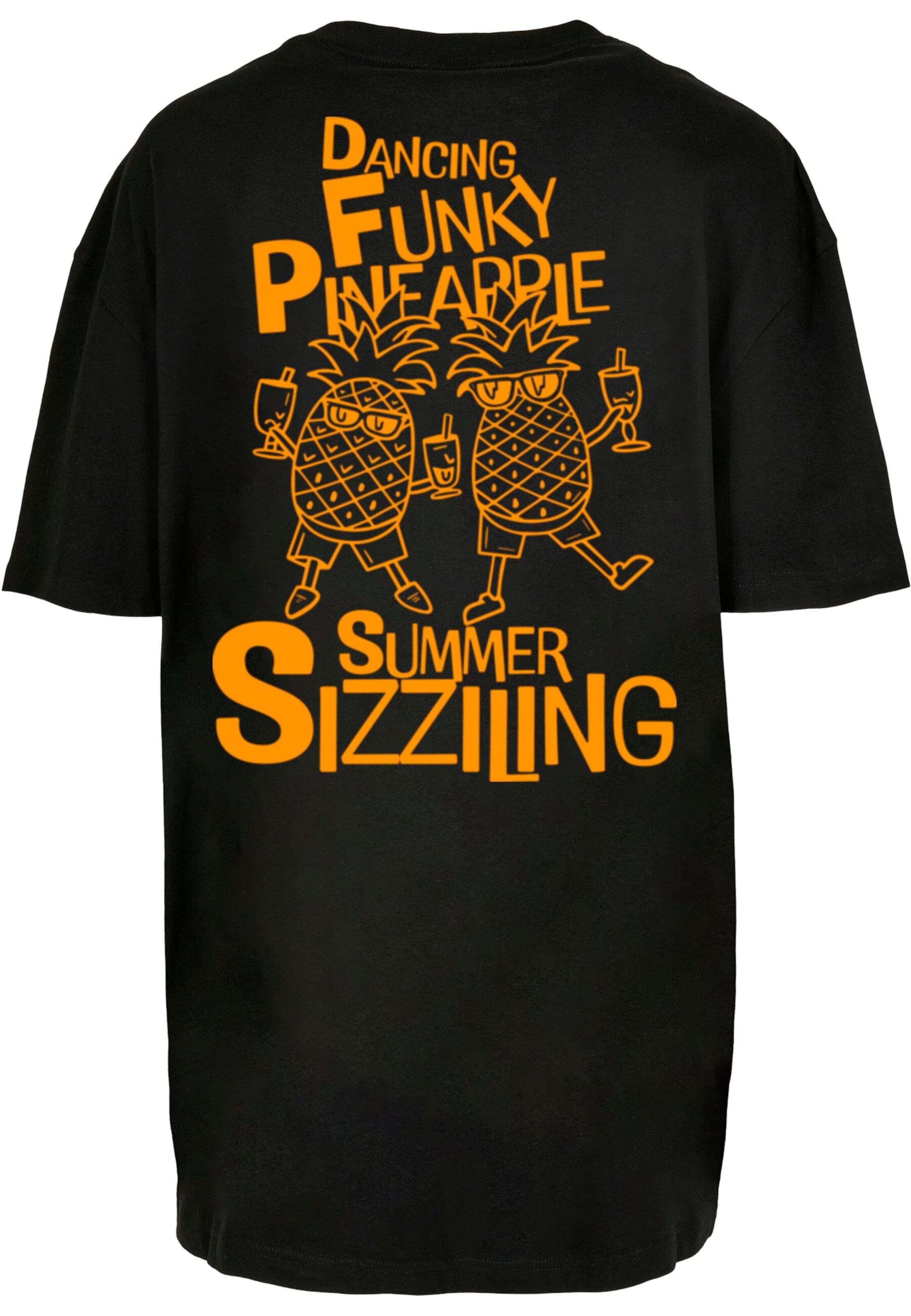 Merchcode Oversized shirt 'Funky Pineapple' in Black