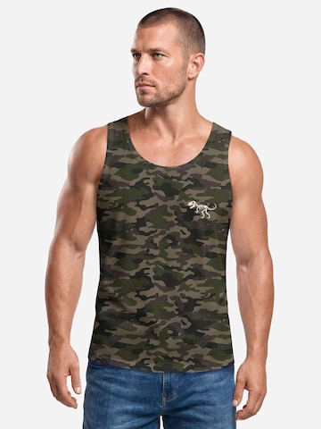 Neverless Shirt 'Dino Skeleton' in Green: front