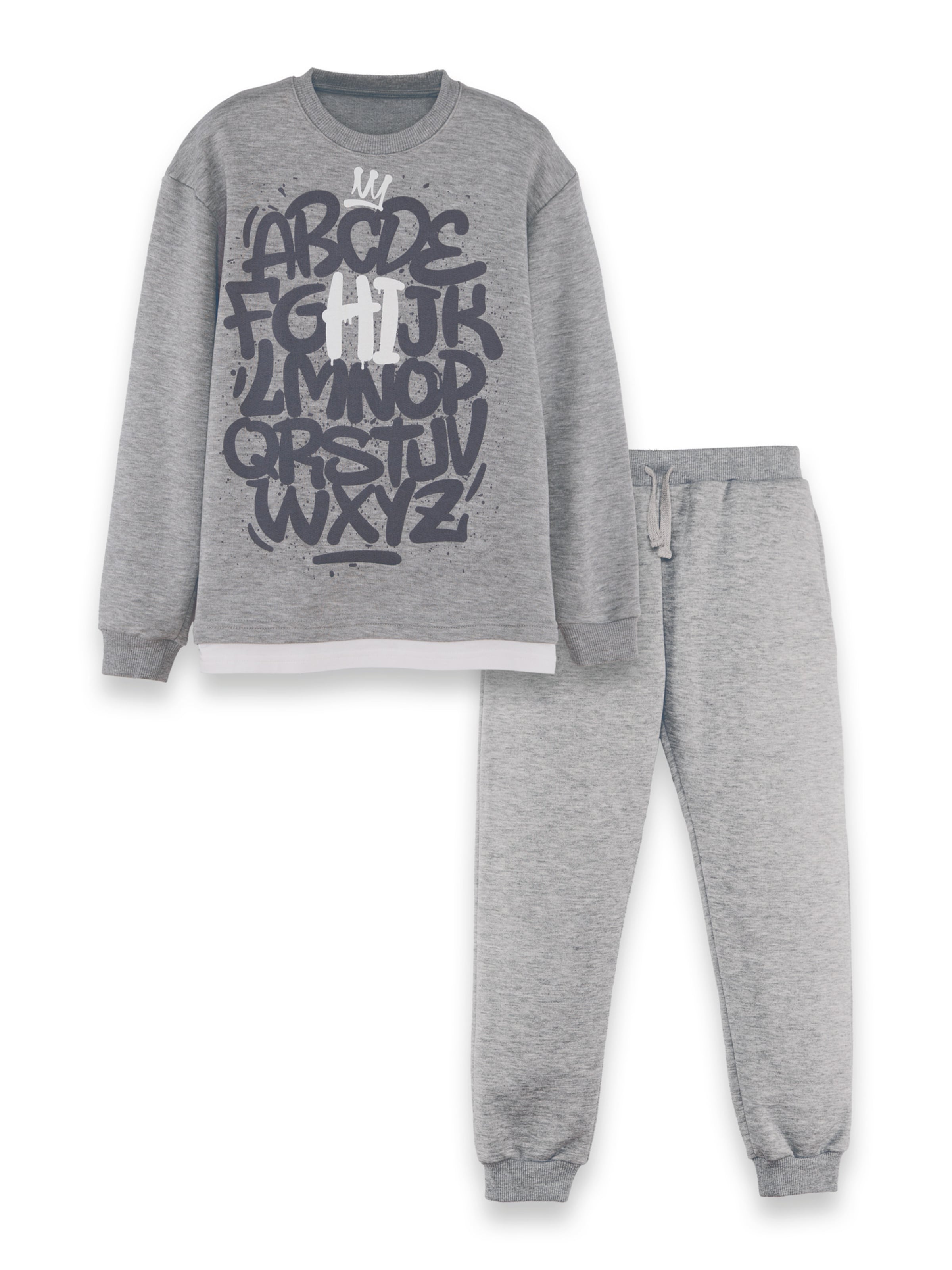 Survêtement Denokids en gris : devant