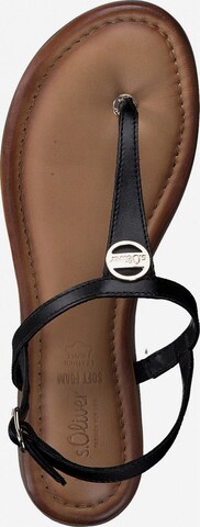 s.Oliver T-Bar Sandals in Black